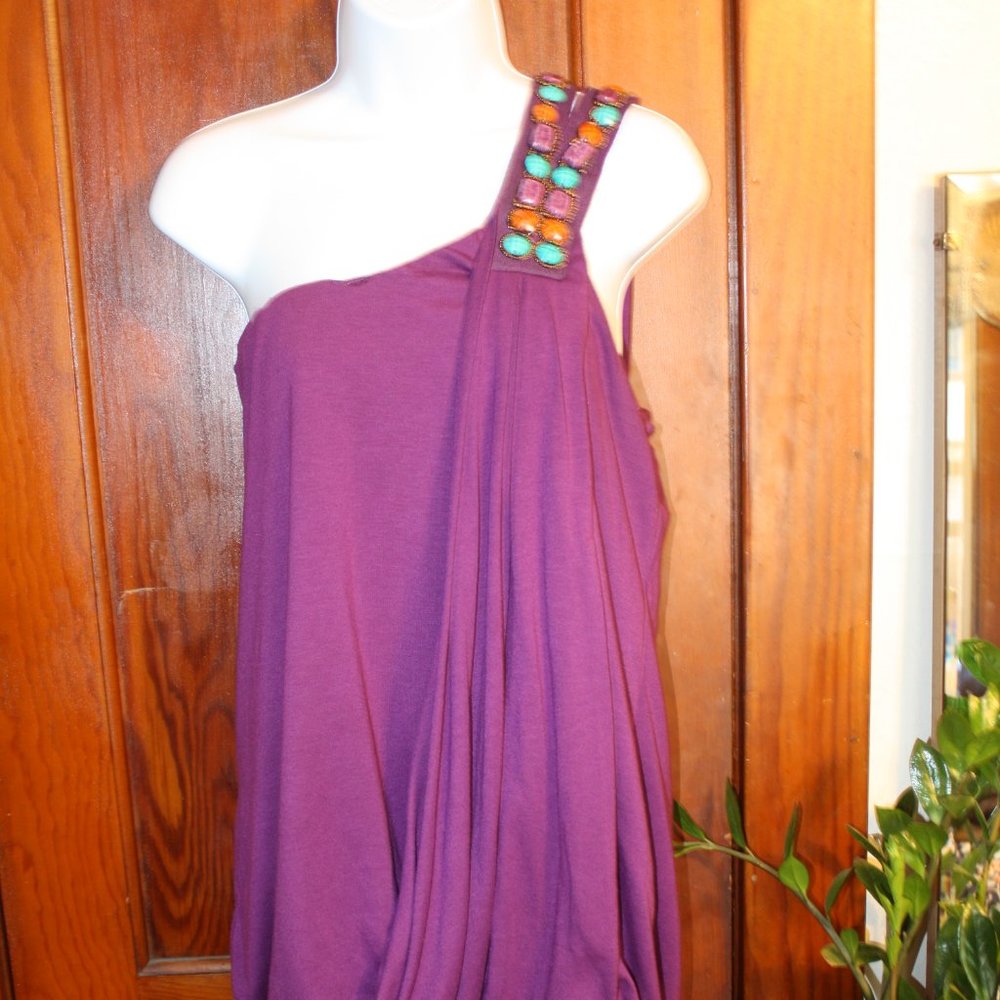 Embellished drape style tanktop